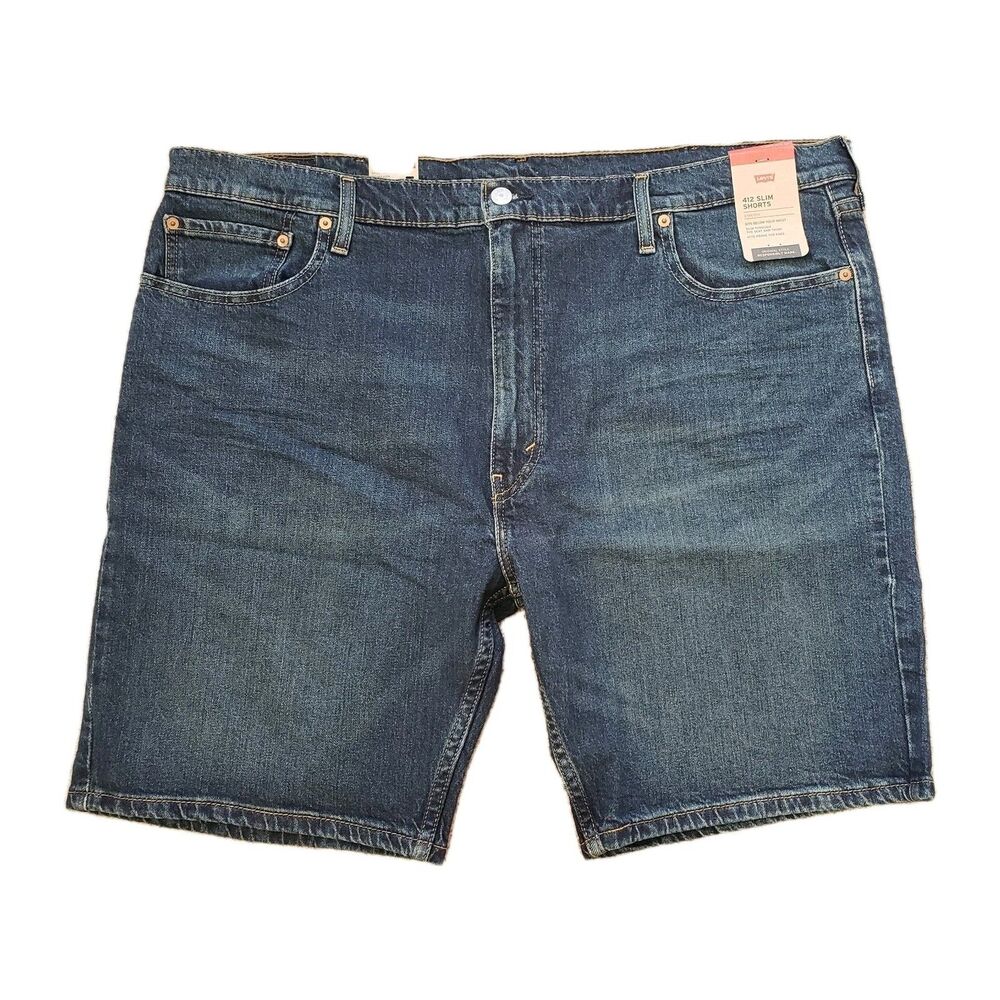 NWT Levi's 412 Slim Size 44x9 Mens Medium Wash Stretch Denim Jean Shorts 2022
